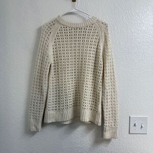 Club Monaco Open-Stitch Sweater Cream Size Small